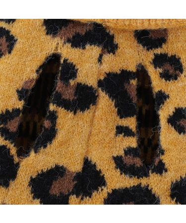 FAMKIT Leopard Pattern Dog Sweater - Cozy Winter Knitwear for Small Dogs (2-3KG) - Yellow Puppy Clothes - Buy Online on GoSupps.com
