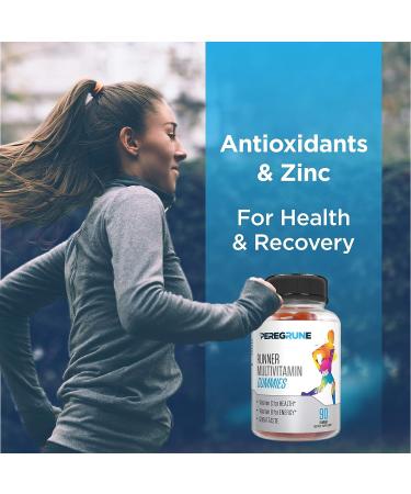 PEREGRUNE Runner Multivitamin Gummy - Fruit Flavored Daily Vitamin for Running | With Vitamins A, C, D, E, and B Complex | 50% Less Sugar | Supports Health Recovery, Endurance, and Energy - Buy Online on GoSupps.com