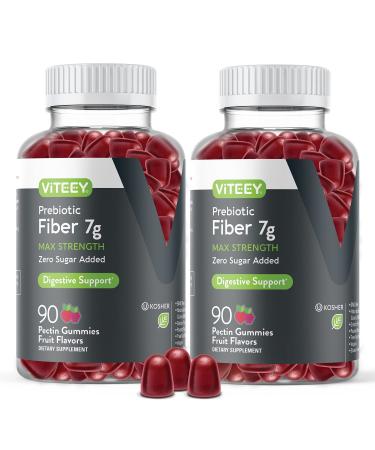 Prebiotic Fiber Gummies 7G Extra Strength Zero Sugar Added Digestive Heath Regularity & Natural Weight Support, Vegan Dietary Supplement for Adults & Teens, Pectin Chewable Gummy Fruit Chews (2 Pack) 180 Count (Pack of 1) - Buy Online on GoSupps.com