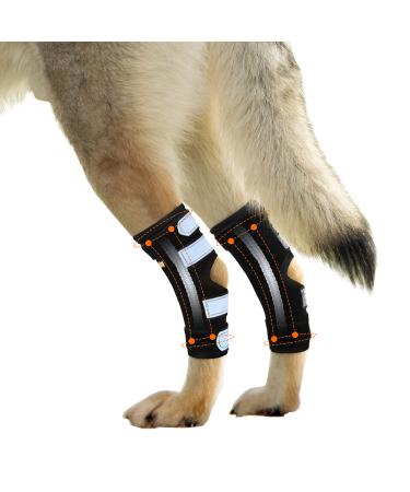 NeoAlly Dog Braces for Back Legs Super Supportive with Dual Metal Spring Inserts to Stabilize Dog Hind Legs, Help Dogs with Injuries, Sprains, Arthritis, ACL (Pair) Large (1 Pair)