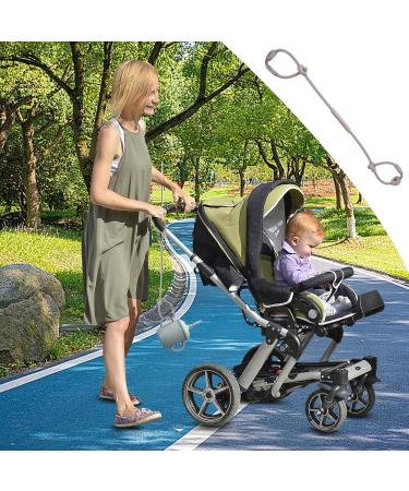 Uozonite Stroller Belt & Drinking Bank Belt | Silicone Pacifier Holder Adjustable Food Catcher Toy Clip Children's Bite Ring & Cup Holder - Light Gray - Buy Online on GoSupps.com