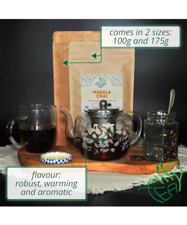 Masala Chai Premium Assam Black Tea With Spices - Cardamom & Cinnamon & Cloves & Ginger & Pepper (100g) - Buy Online on GoSupps.com
