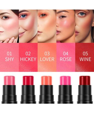 DE LANCI Matte Blush Stick for Cheeks - Dark Red, Ultra Pigmented Color Pop Makeup with Built-in Brush - Travel Size, Cruelty-Free Gift for Women/Girls - Buy Online on GoSupps.com