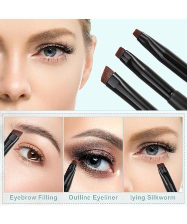 VOCOSTE 3pcs Makeup Brush Set - Eyebrow Eyeliner & Smudger Brushes for Liquid Eyeshadow & Eyebrow Powder - Premium Wooden Handle Makeup Tools - Buy Online on GoSupps.com