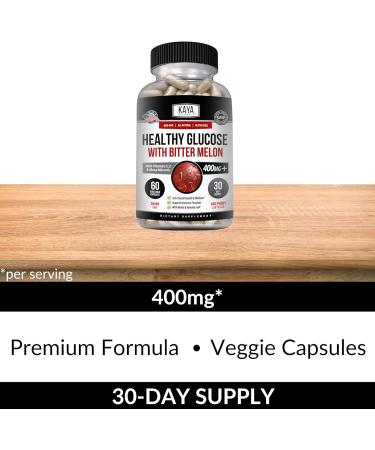 Kaya Naturals Healthy Gluco Supplement with Bittermelon | Supports Healthy Blood Sugar Levels | 20 Herbs Vitamins & Minerals | Non-GMO | 60 Count - Buy Online on GoSupps.com