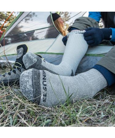 Minus33 Merino Wool 9402 Expedition Mountaineer Sock - Large Grey Heather - Buy Online on GoSupps.com