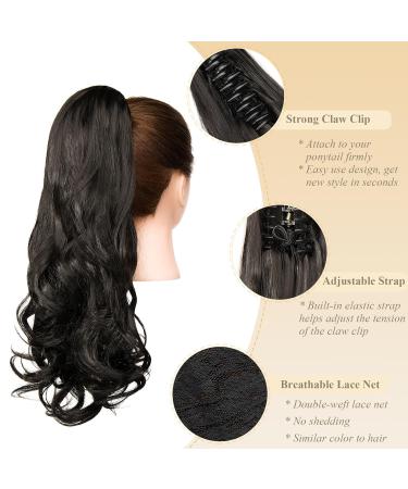 50cm Dark Brown Curly Claw Clip Ponytail Extensions | Wavy Hair Braid | Synthetic Hair for Women - Buy Online on GoSupps.com