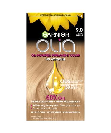 Garnier Hair Color Olia Ammonia-Free Brilliant Color Oil-Rich Permanent Hair Dye 9.0 Light Blonde 2 Count (Packaging May Vary)
