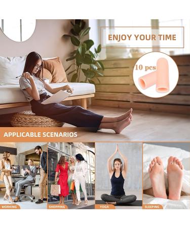 Hoogoo Pinky Toe Caps - 10 Pcs Silicone Small Toe Protector Cover Sleeves | Relief from Corns, Blisters, Sores | Reduce Friction & Rubbing - Buy Online on GoSupps.com