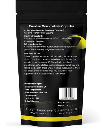 Nuke Nutrition Creatine Tablets 3000mg - 365 Count - Pure Creatine Monohydrate Supplement for Muscle Mass & Strength - Pre Workout for Men & Women - Energy & Performance Booster - Buy Online on GoSupps.com