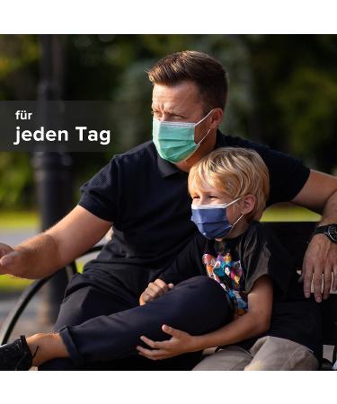 Small Royal Blue Disposable Face Masks - Pack of 50 | Made in Germany | CE Certified | Triple Layer Filtration | Elastic Earloops | Breathable | Type IIR - 99.78% Filtration - Buy Online on GoSupps.com