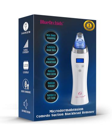 Blackhead Remover Pore Vacuum for face  BlueOrchids dermasuction for Whitehead Removal  Acne Pimple Sucker  face Vacuum Pore Cleanser  Comedone Extractor  5 Adjustable Suction Power with 4 Probes