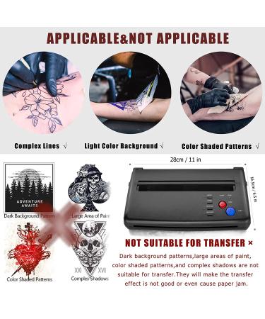 CORIEOSD Tattoo Transfer Stencil Machine - 20 Free Thermal Tattoo Kit, Black Tattoo Stencil Printer 11 x 6.5 x 2.8 Inches - Buy Online on GoSupps.com