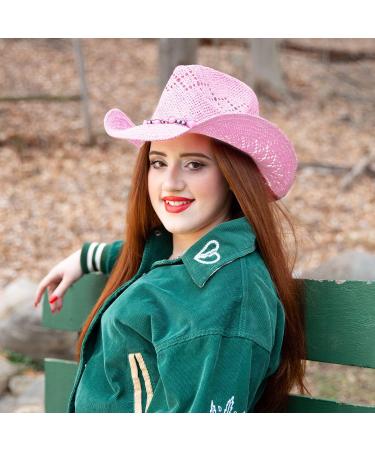 TOVOSO Pink Cowgirl Straw Hat for Women - Shapeable Cowboy Style 1 - Buy Online on GoSupps.com