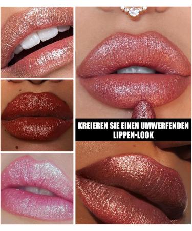 Rouge l vres paillet rose paillet avec paillettes diamant rouge l vres m tallique scintillant imperm able et durable baume l vres brillant hautement pigment et hydratant - Buy Online on GoSupps.com