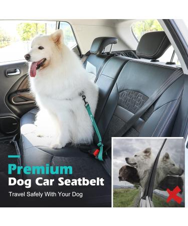 Pawaboo Dog Seat Belt - Adjustable Universal Car Buckle for Dogs - 32 Dark Green Woven Nylon Belt - Buy Online on GoSupps.com