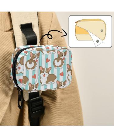 Shop Naanle Stripe Heart Corgi Dog Pill Box - 7 Day Travel Organizer Portable & Compact Vitamin Holder - Buy Online on GoSupps.com