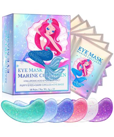 Under Eye Patches 18 Pearl Eye Masks for Dark Circles and Puffiness Eye Gel Pads for Puffy Eyes Anti Aging Eye Bags for Women - Pearl Natural Marine Collagen