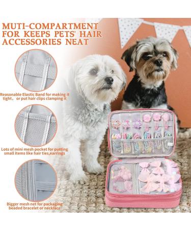 Dog & Cat Hair Accessories Organizer Bag - Pink Holder for Hair Pins, Ties, Bows, Clips, Barrettes, Headbands - Birthday/Festival Gift - (Hair Accessories Not Included) - Buy Online on GoSupps.com