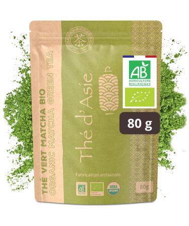 Khla - Organic Matcha Tea Powder 80 g - Resealable Bag - Premium Ceremonial Matcha - Japanese Macha Green Tea - Mild & Veg