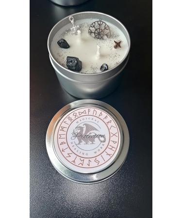 Aromatherapy Soy Wax Intention Candle - Helm of Awe Protection - 4oz Viking Shield - Eco-Friendly & Natural Scented Candle for Wellness - Buy Online on GoSupps.com