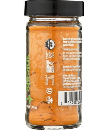 Spicely Organic Turmeric Powder 1.7 oz - Gluten Free Certified, Premium Quality - Buy Online on GoSupps.com