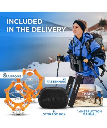 Alpenbear Crampons for Mountain Shoes - Durable 19 Stainless Steel Spikes for Men & Women - Ideal for Hiking & Outdoor Adventures - Buy Online on GoSupps.com