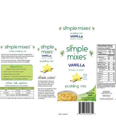 Simple Mixes Natural Instant Vanilla Pudding Mix 3.4 oz - Pack of 6 - Buy Online on GoSupps.com