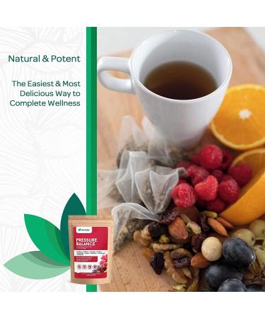 Herbaly Pressure Balance Tea - 9 Superherbs for Cardiovascular Health - Natural & Organic - Caffeine-Free - 30 Pyramid Tea Bags (2.65 oz) - Buy Online on GoSupps.com