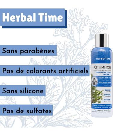 Herbal Time Micellar Shampoo with Quinine | Hair Loss Treatment | Paraben Silicone and Sulfate Free | 200 ml - Buy Online on GoSupps.com