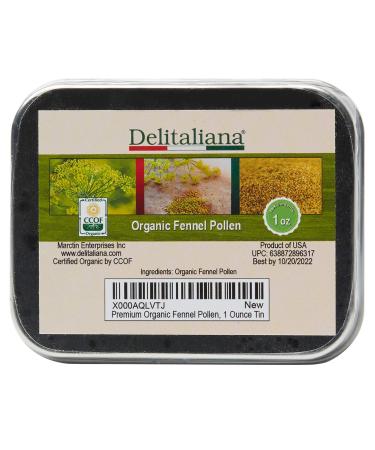 Delitaliana Premium Organic Fennel Pollen, 1 Ounce Tin 1 Ounce (Pack of 1)