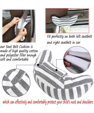WenMei Car Seat Travel Pillow - Super Soft Neck Support Cushion for Kids & Adults - Universal Safety Belt Sleeping Pad - Gray - Buy Online on GoSupps.com