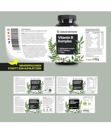natural elements Vitamin B Complex - 240 Tablets - Buy Online on GoSupps.com
