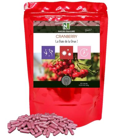 NAKURU NAKURU | Cranberry | Balance Range | Made in France | "La Baie de la Crane!" | (500 Capsules of 400mg / Net Weight: 200g)