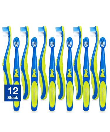 Wellsamed Fantasy 1 children's toothbrush ideal for children aged 0-2 years (blue-green 12 pieces)