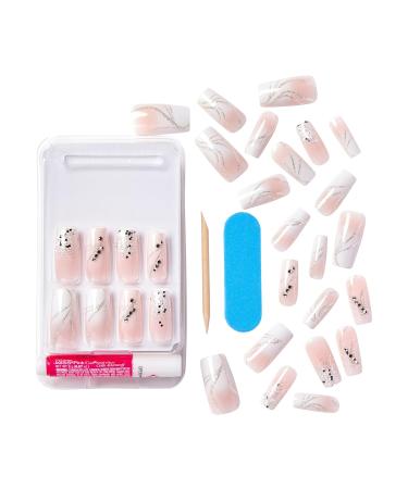 Buy KISS Classy Premium Press On Nails - Stunning French Design Long Square Shape 30 Nails & Nail Glue Included | International Shipping - Buy Online on GoSupps.com