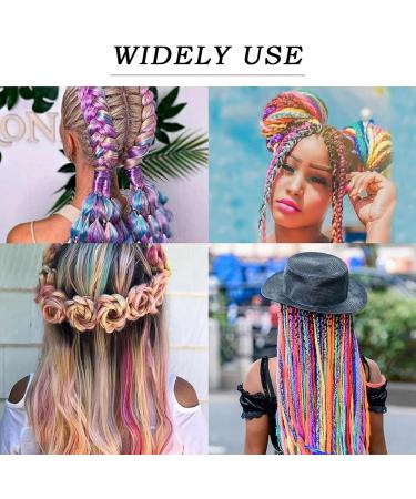 Rainbow Hair Extensions For Braiding Rainbow Braiding Hair Pink And Blue Hair Extensions Mermaid Hair Extensions Coloured Hair Extensions Colourful Hair Extensions For Box Twist Braiding Fashionable - Buy Online on GoSupps.com