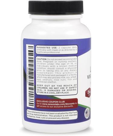 Zenesis Labs Lutein Vision Support - Essential Eye Vitamin - with Bilberry Beta-Carotene Zinc Grapeseed & Other Minerals - 120 Capsules - 60 Day Supply - Buy Online on GoSupps.com