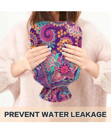 Naanle 2L Paisley Vintage Hot Water Bottle with Cover - Heat Therapy for Back Pain Relief Hand & Foot Warmer Neck Comfort - Transparent & Stylish Design - Buy Online on GoSupps.com