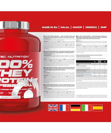 Scitec Nutrition 100% Whey Protein Professional | 2.35 kg Coconut | Amino Acids & Digestive Enzymes | Gluten-Free & Palm Oil-Free - International Shipping - Buy Online on GoSupps.com