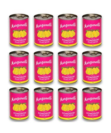 DELICRET - Tomatoes from Campania Southern Italy - authentic Italian tomato flavor - Marzanella yellow tomatoes - 12 x 400g