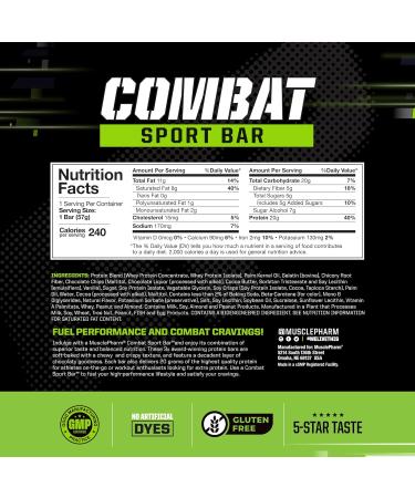 Muscle Pharm Combat Protein 2lb Vanilla and Combat Chocolate Chip Cookie Dough Sport Bars - Buy Online on GoSupps.com