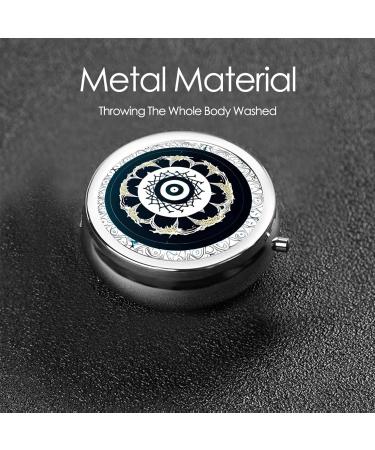 Black & White Round Pill Box Organizer | 3-Compartment Portable Travel Pill Box for International Shipping - Buy Online on GoSupps.com