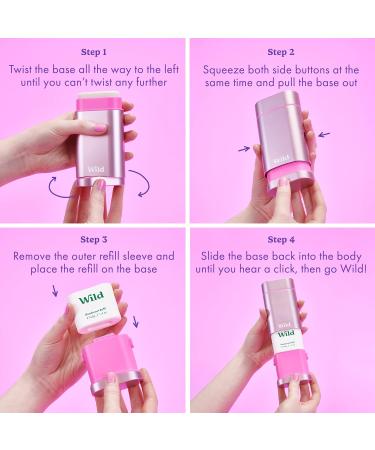 Wild - Cherry Blossom Refill Trio Pack - Natural Refillable Deodorant - Vegan & Eco-Friendly - Aluminium Free - Long Lasting Protection - Natural Ingredients - 3 Pack of 40g Refills Cherry Blossom 4.23 Ounce (Pack of 1) - Buy Online on GoSupps.com