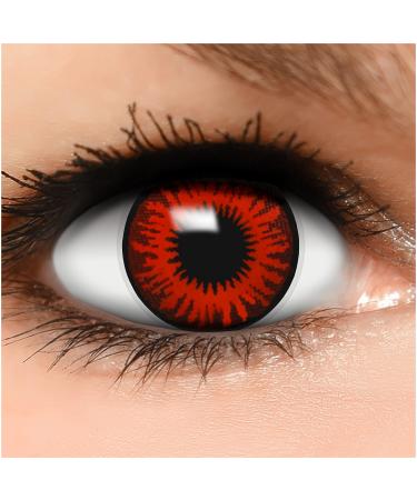 Funzera colored contact lenses Halloween Red Red Flower 2 pieces (1 pair) without prescription easy -to -use red lentils 2 x colored contact lens for cosplay carnival carnival anime
