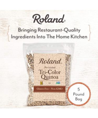 Roland Foods Organic Tri-Color Quinoa 5lb Bag - Pre-washed, Gluten-Free, Whole Grain - Pack of 1 - Buy Online on GoSupps.com