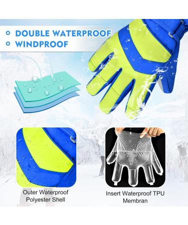 Leboom Waterproof Ski Gloves for Kids - Winter Gloves for Boys & Girls (Ages 3-13) | Perfect for Snowboarding Cycling & Hiking - Blue (Size S 5-7 Years) - Buy Online on GoSupps.com