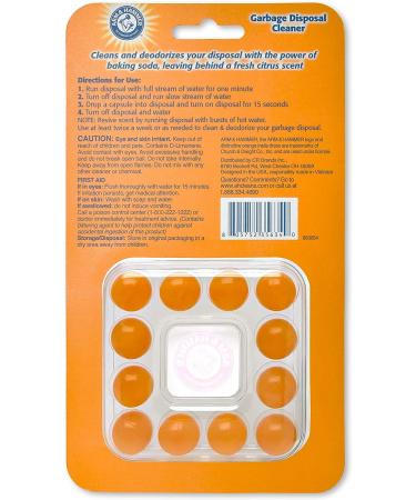 Arm & Hammer 24-Count Sink Garbage Disposal Cleaner & Deodorizer Capsules - Citrus Scent - Pack of 2 - Buy Online on GoSupps.com