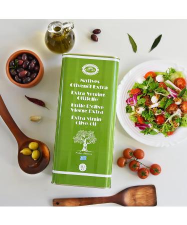 KORVEL Olive Oil - Premium Extra Virgin Olive Oil 5 liter - Fresh from the harvest - Cold pressed Olive oil 5l - Koroneiki Olives - Kalamata Region in Greece - Canister with spout - Buy Online on GoSupps.com