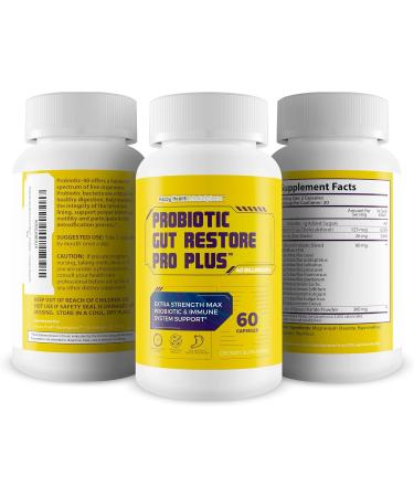Probiotic Gut Restore Pro Plus - Restore Your Health and Body Balance with Probiotics - Natural Immune Support - Balance Blood Health - Improved Energy - Improved Mood - Buy Online on GoSupps.com